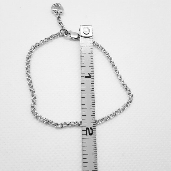 New sweet baby link bracelet with heart charm and diamonds - Picture 7 of 10